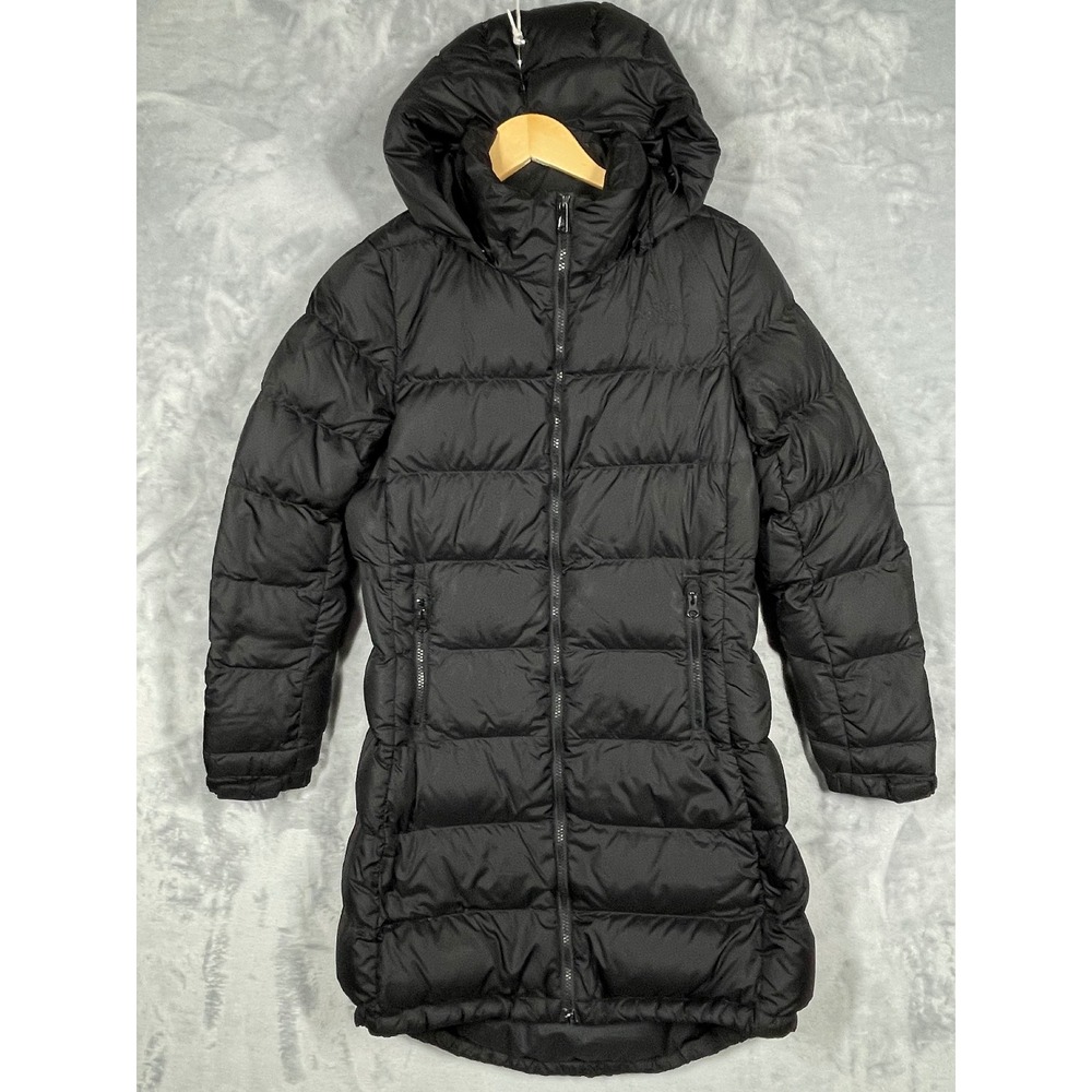 The North Face Womens Metropolis 550 Down Parka Jacket Black Small Hooded Puffer